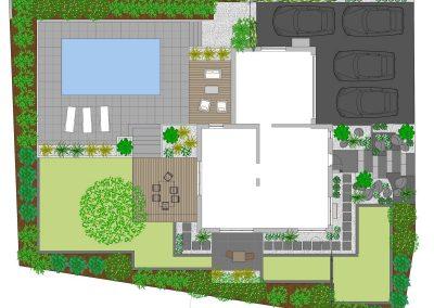 Dessin plan jardin