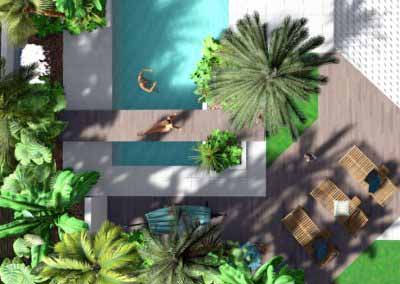 Piscine 3D Exotique plan Paysagiste