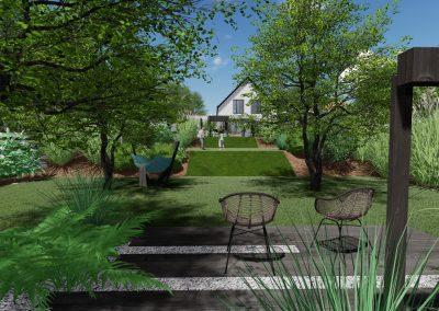 Jardin en pente en 3d